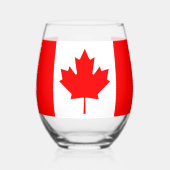Sans Pied Verre à vin avec drapeau du Canada (Verso)
