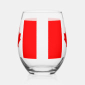 Sans Pied Verre à vin avec drapeau du Canada (Gauche)