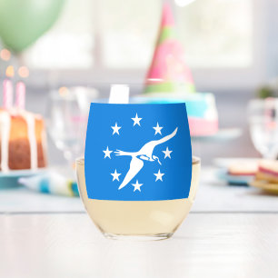 Sans Pied Verre à vin avec le drapeau de Corpus Christi, Éta