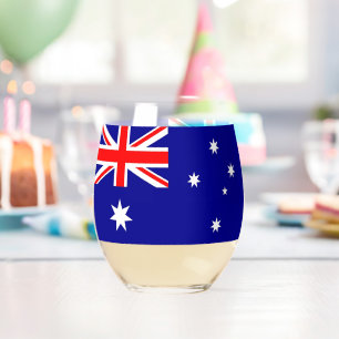 Sans Pied Verre à vin avec le drapeau de l'Australie