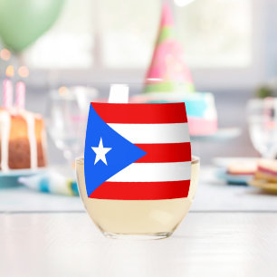 Sans Pied Verre à vin avec le drapeau de Porto Rico, États-U