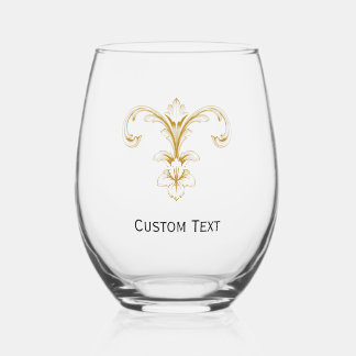 Sans Pied Verre à vin avec texte personnalisé