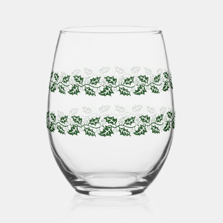 Sans Pied Verre à vin - Branches de houx