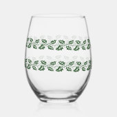 Sans Pied Verre à vin - Branches de houx (Verso)