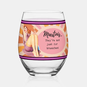 Sans Pied Verre à vin drôle Cadeau Meilleure Amie "Martinis"