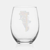 Sans Pied Verre à vin F initial éclairé (Verso)