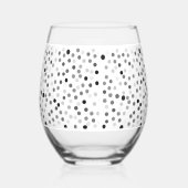 Sans Pied Verre à vin Pois noir et blanc (Verso)