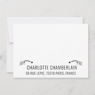 Sans Serif Name Decorative Shooting Stars Notitiekaartje