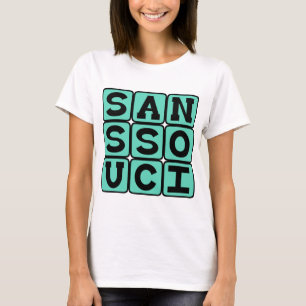 Sans Souci, Geen zorgen Latijnse uitdrukking T-shirt