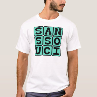 Sans Souci, geen zorgen over de Latijnse term T-shirt