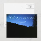 SANS VOUS MON SOLEIL EST PARTI carte postale (Devant / Derrière)