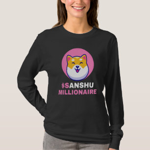 Sanshu Millionaire Sanshu Inu Coin Cryptocurrency T-shirt