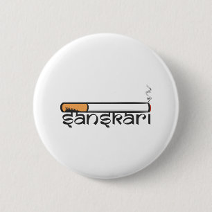 Sanskari Indian Desi Girl of boy Sutta Hindi Sloga Ronde Button 5,7 Cm