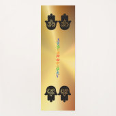 Sanskriet Chakra Om Hamsa Gold Metallic Yogamat (Voorkant)