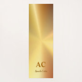 Sanskriet Chakra Om Hamsa Gold Metallic Yogamat (Achterkant)