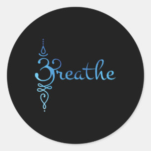 Sanskriet Zen Yoga Meditatie Ademhaling Symbool Ronde Sticker