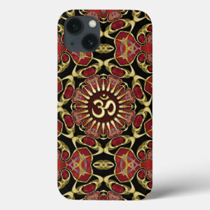 Sanskrit Om Gold + coque ipad baroque rouge