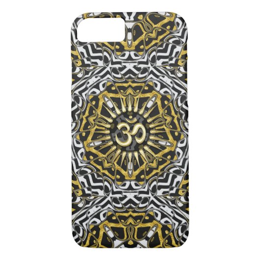Sanskrit Om Gold Pentagone Wild Un coque iphone (Dos)