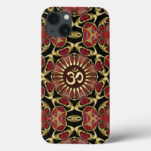 Sanskrit Om Gold + Red Baroque iPad Air Case (Achterkant)