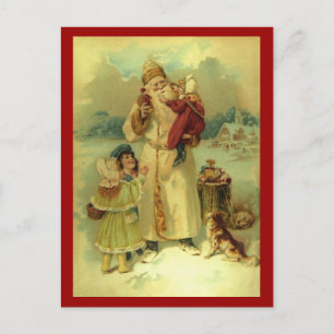 Santa 1897 Victoriaans kerst Feestdagenkaart