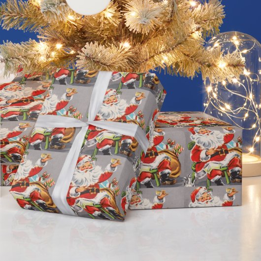  Santa 1950 Cadeaupapier (Feestdagen)