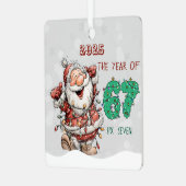 Santa 2025 Year of Six Seven Christmas Ornament (Voorkant links)