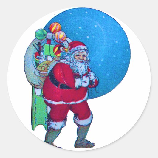 SANTA 3 RONDE STICKER (Voorkant)