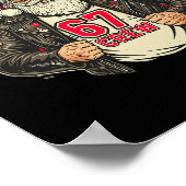 Santa 67 Crew Grappige Kerst Leren Jas T-shirt Poster (Hoek)