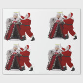 Santa Adjusting a Halo Wrapping Paper Cadeaupapier (Vlak)