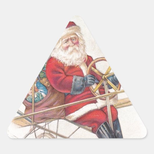  Santa Airship Fantasy Driehoek Sticker (Voorkant)