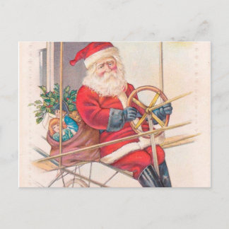  Santa Airship Fantasy Feestdagenkaart