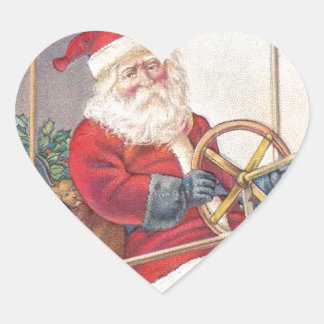 Santa Airship Fantasy Hart Sticker