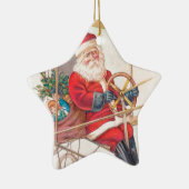  Santa Airship Fantasy Keramisch Ornament (Rechts)