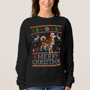 Santa Akita Dog Ugly Sweater Kerstlights Akit