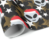 santa alien emoji cadeaupapier (Rol Hoek)