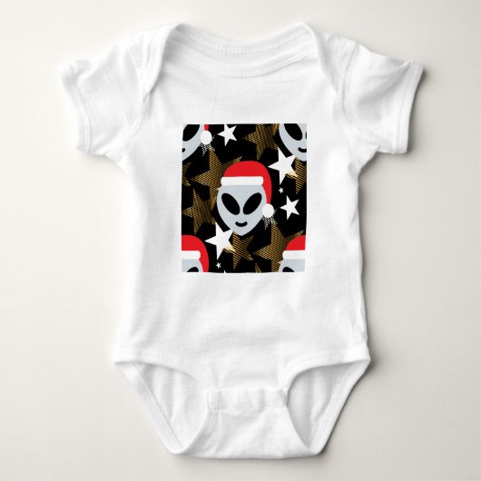 santa alien emoji romper (Voorkant)