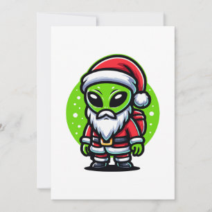 Santa Alien Feestdagenkaart