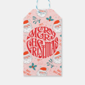 Santa all over print Joyful Greetings collectie Cadeaulabel (Achterkant)