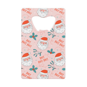 Santa all over print Joyful Greetings collectie Kredietkaart Flessenopener
