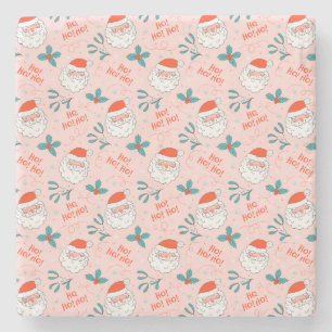 Santa all over print Joyful Greetings collectie Stenen Onderzetter