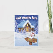 "Santa alsjeblieft bel hier" Kerstkaart ontwerp Feestdagen Kaart (Voorkant)