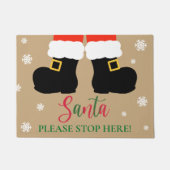 Santa alsjeblieft stop hier kerst Schattige feeste Deurmat (Voorkant)