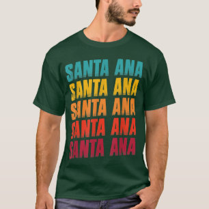 Santa Ana California Souvenir Retro  Santa T-shirt