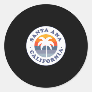 Santa Ana Californië Ca Palmboom Strand Vakantie S Ronde Sticker