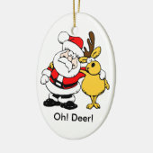 Santa and Deer Odd Couple Ornament (Links)