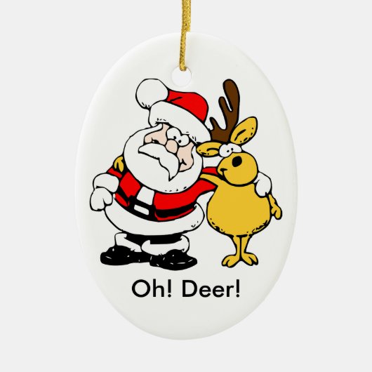 Santa and Deer Odd Couple Ornament (Voorkant)
