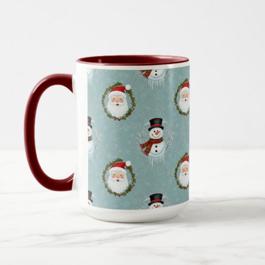 Santa And Frosty Christmas Mug (Gauche)