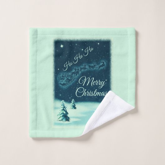 Santa and his Reindeers (Gant de toilette)