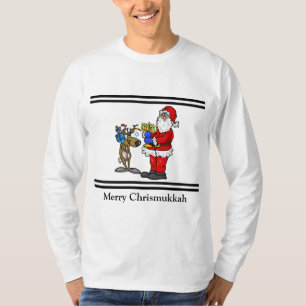 Santa and Reindeer Chrismukkah T-shirt