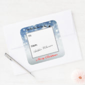Santa and Reindeer Snowflakes Gift Label (Envelop)